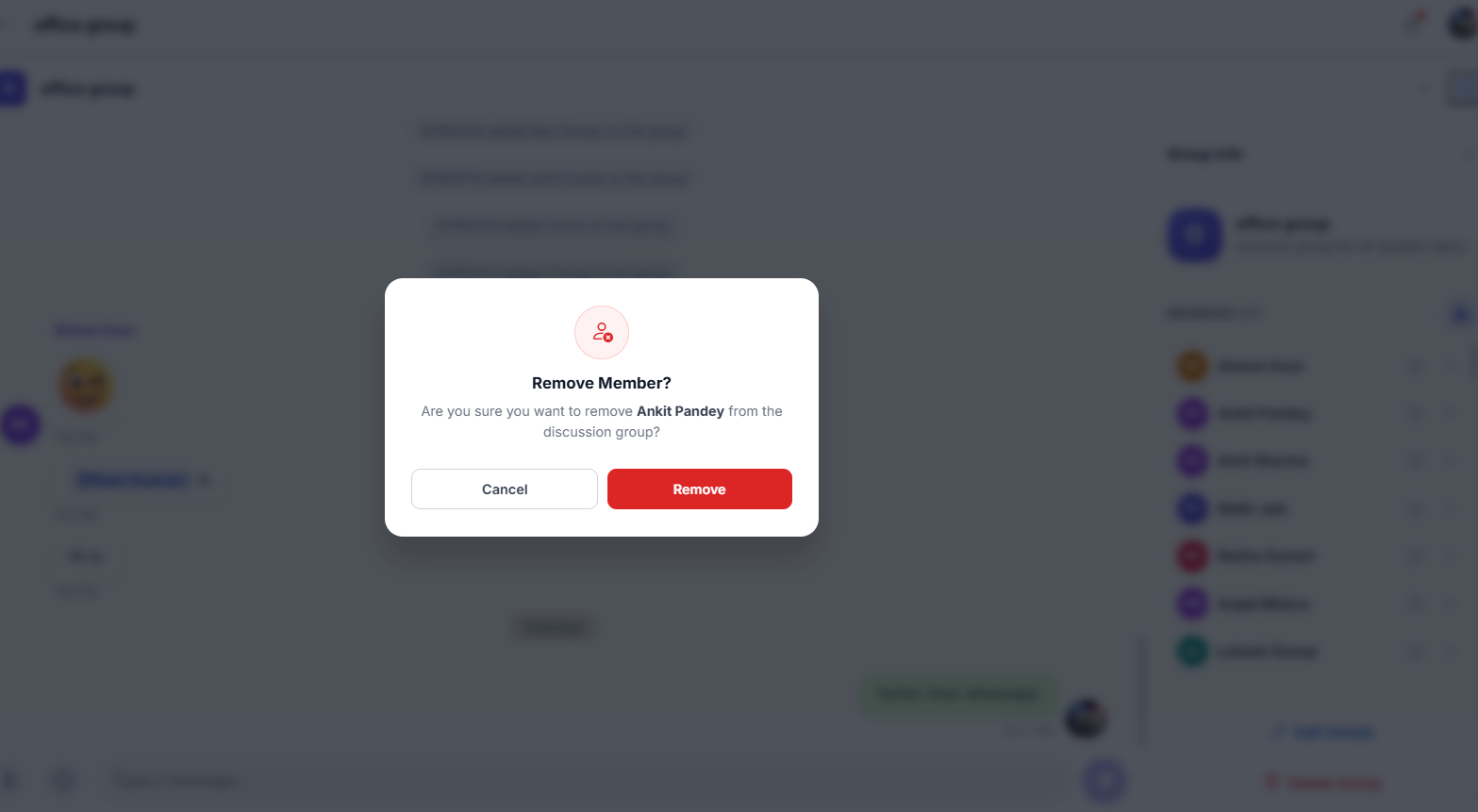Remove member from discussion